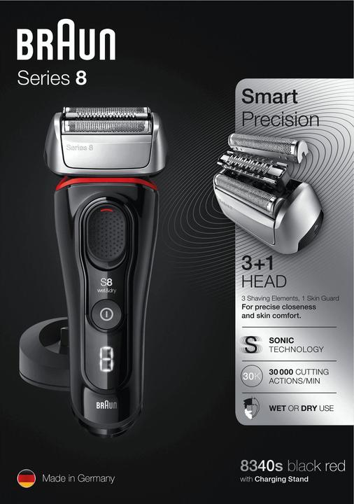 Produktbild Braun Shaver 8340s Cordless, Charging time 1 h, Wet use, Lithium Ion, Number of shaver heads/blades 4, Juo