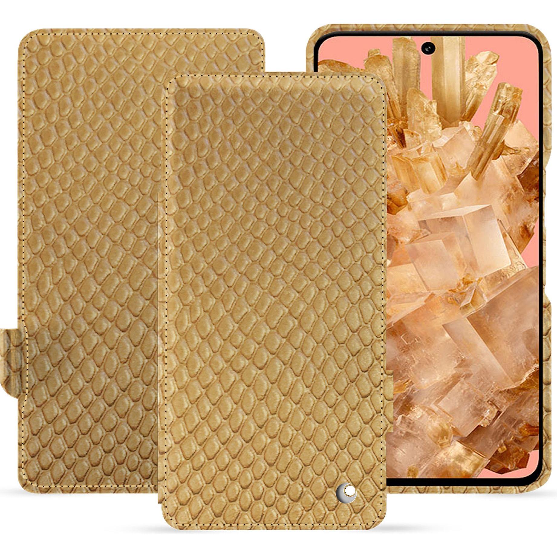 Noreve Lederschutzhülle horizontal (Google Pixel 8), Smartphone Hülle, Beige