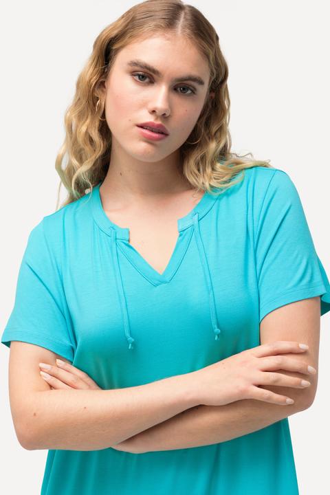 Produktbild Ulla Popken Jersey-Midikleid, A-Linie, Tunika-Ausschnitt, Halbarm (42, 44)