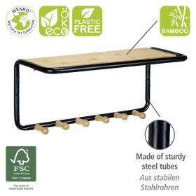 Actual product image Wenko Wandgarderobe Mod. Loft aus Stahlrohr und FSC®-zertifiziertem Bambus