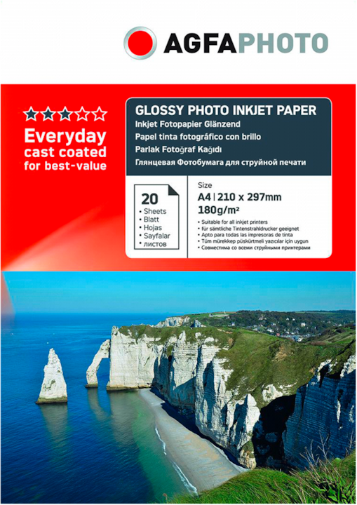 Actual product image AGFAPHOTO Everyday Photo Inkjet Paper Glossy 180 g A 4 20 sheets (180 g/m², A4, 20 x)