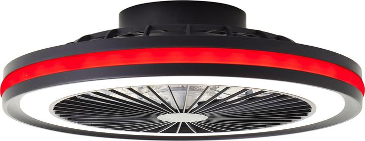 Productafbeelding Brilliant Palmero LED plafondlamp 46,5cm met ventilator zwart (5000 lm)