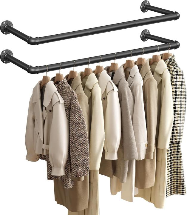 Image du produit Songmics Garderobenleiste Schwarz, 2 Stück im Set, Detailmaterial