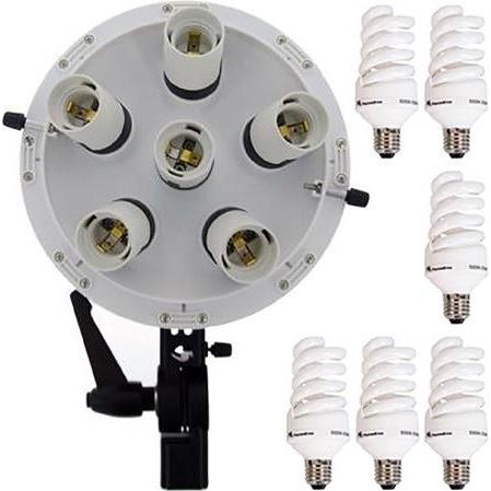Falcon Eyes Lampe + Octabox 120cm LHD-B655FS 6x55W, Dauerlicht, Schwarz, Weiss