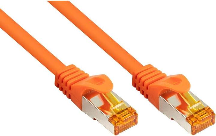 Produktbild Varia Cat.7 Patchkabel 0,15m TPE Orange S/FTP RJ45 solid Kupfer (S/FTP, CAT7, 0.15 m)