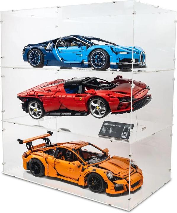 Immagine prodotto iDisplayit Display acrilico XL per LEGO® 42083 Bugatti Chiron (con fondo trasparente, impilabile)