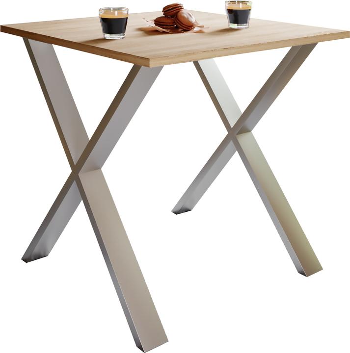 Image du produit VCM Table de salle à manger en bois Xona X Argent (80 x 80 x 76 cm)