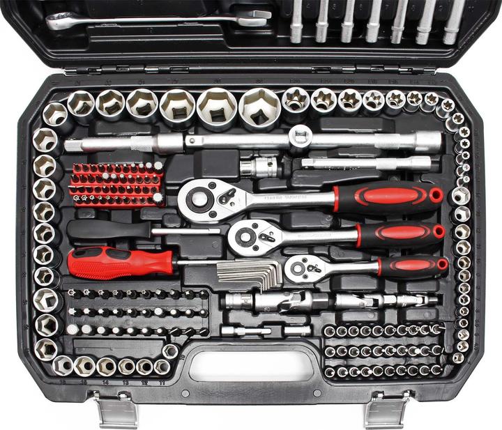 Actual product image Wiltec Ratchet Spanner Set Wrenches Sockets set Pro DIY Mechanics 215 pcs
