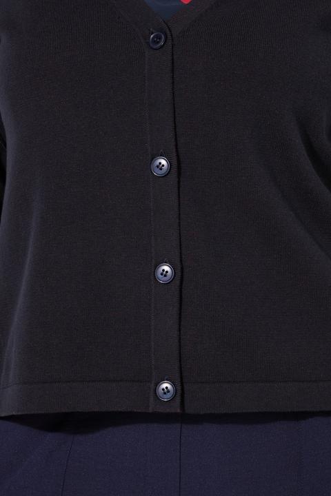 Immagine prodotto Ulla Popken Cardigan double face con scollo a V e maniche lunghe (42, 44)