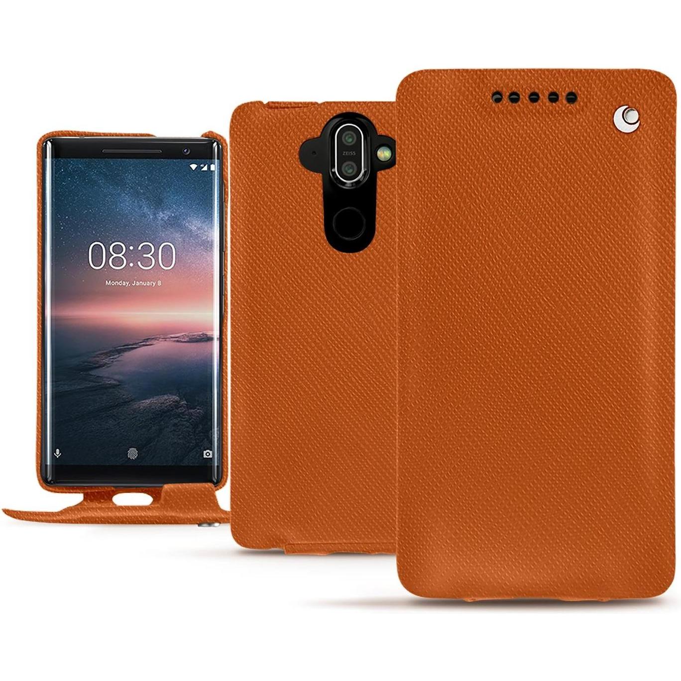 Thumbnail - Noreve Lederschutzhülle vertikal (Nokia 8 Sirocco), Smartphone Hülle, Orange