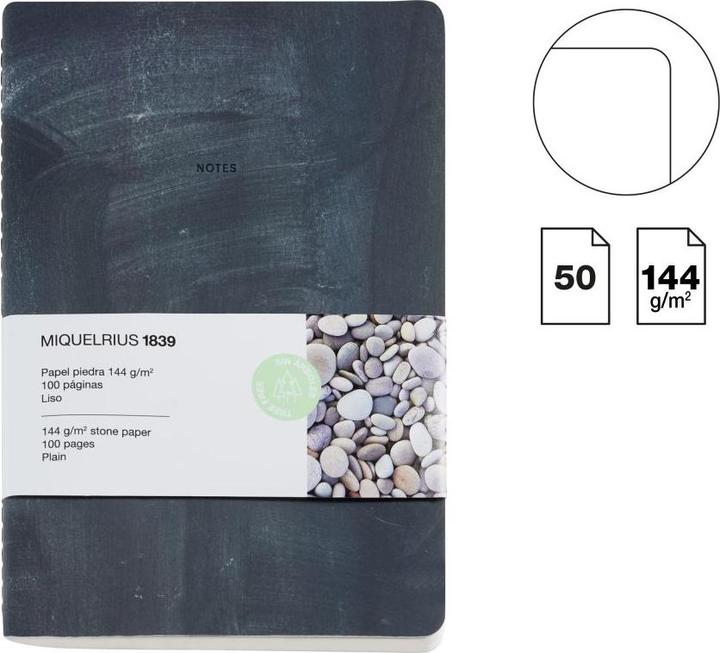 Actual product image Miquelrius Notebook Stone black (A5, Plain, Hardcover)