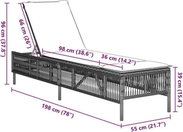 Immagine prodotto vidaXL Sonnenliege (198 cm)