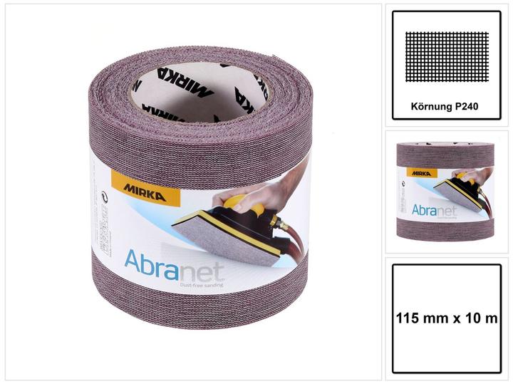 Actual product image Mirka ABRANET Sanding paper roll 115mm x 10m P240 Sanding roller Velcro ( 545BY001253R ) (240)