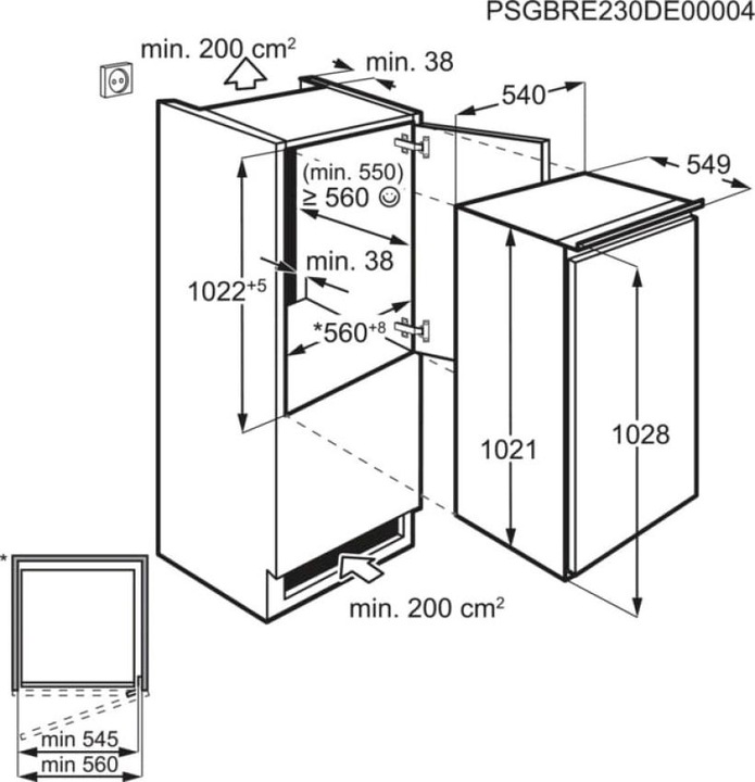 Immagine prodotto Electrolux EFB3AE10S1 Frigorifero Monoporta da Incasso 164 (164 l)