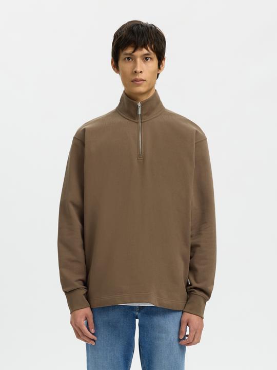 Produktbild Selected Geripptes Half-Zip Langarm-Poloshirt (M)