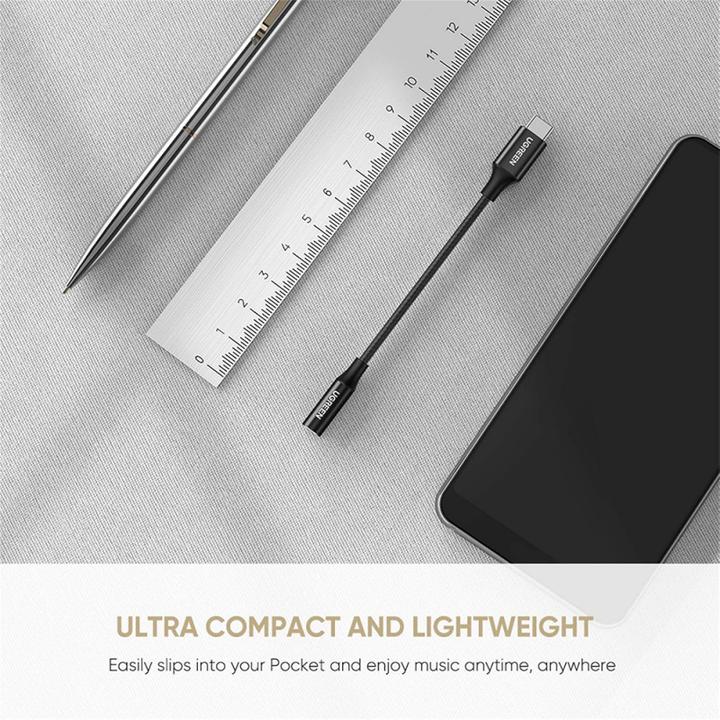 Actual product image Ugreen - Audio Cable Adapter AV142 (70858) - Type-C to Jack 3.5mm, 10cm - Black (Jack adapter)