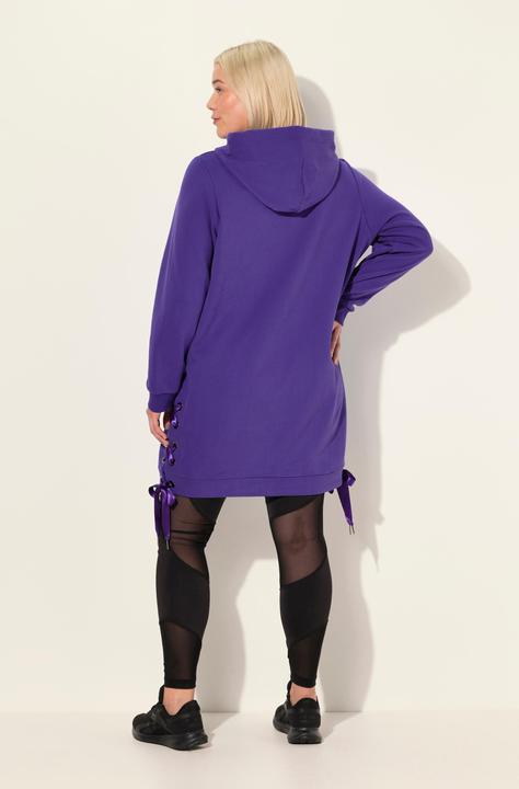 Produktbild Ulla Popken Long-Hoodie, Satinbänder, Kapuze, Langarm (50, 52)