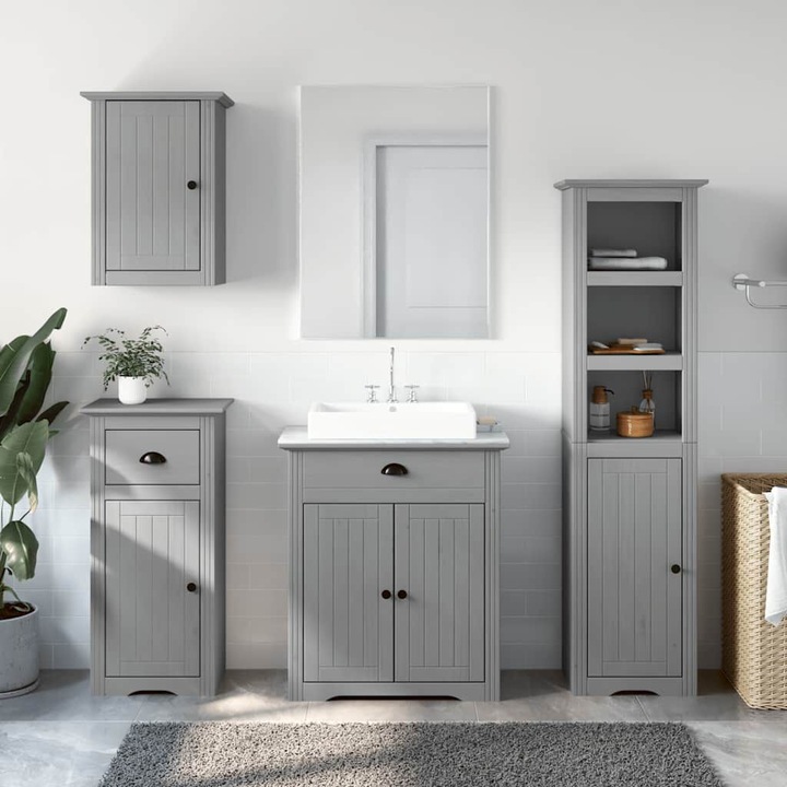 Produktbild VidaXL 4-tlg. Badmöbel-Set BODO Weiss Massivholz Kiefer