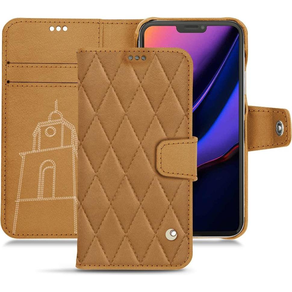Noreve Lederschutzhülle Wallet (Apple iPhone 11 Pro), Smartphone Hülle, Braun