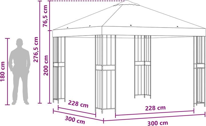Produktbild vidaXL Garten Pavillon (300 cm, 300 cm)