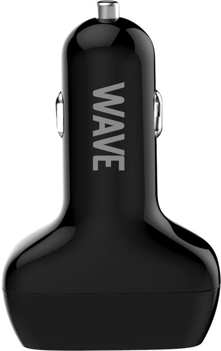 Actual product image Wave Autolaturi, 1 x USB Type-C + 1 x USB-A +, Musta