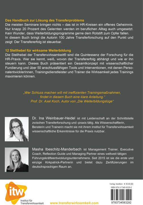 Produktbild Was Trainings wirklich wirksam macht (Deutsch, Ina Weinbauer-Heidel, Masha Ibeschitz-Manderbach, 2016)