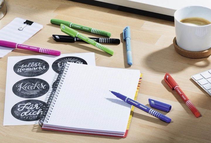 Actual product image STABILO SENSOR F Finliner with spring-loaded sharpener (Multicoloured, 4 x)