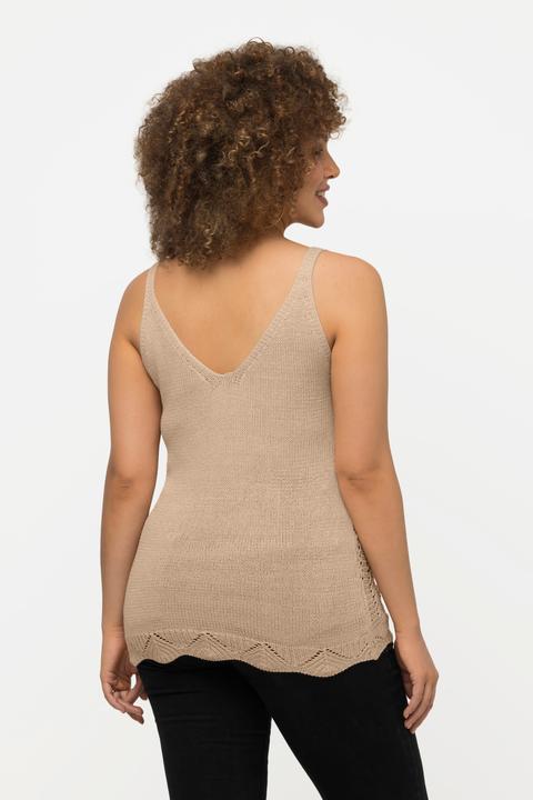 Immagine prodotto Ulla Popken Top smanicato all'uncinetto con scollo a V e spalline sottili (42, 44)