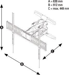 Image du produit Hama Support mural TV FULLMOTION, 5 étoiles, XL - Kit de montage (plaque de connexion, inclinaison, etc.) (Mur, 90.16", 75 kg)