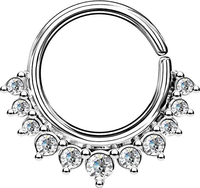 Immagine prodotto Star Piercing Anello per il setto nasale in argento con undici cristalli (Ottone)