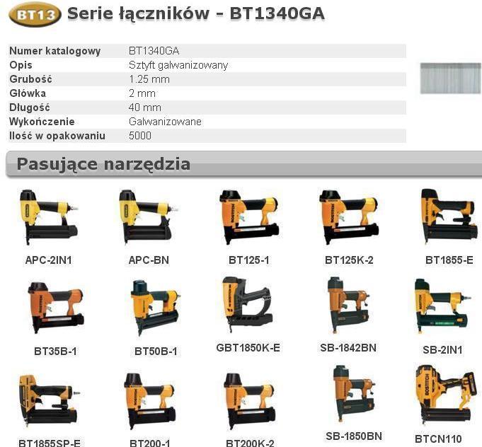 Actual product image Bostitch SZTYFTY BT13 40mm 5000 szt.