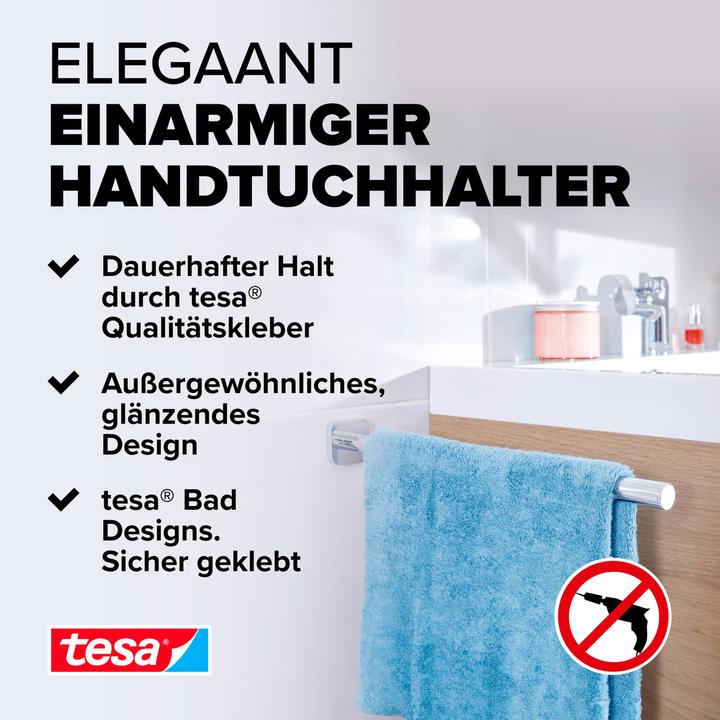 Actual product image tesa ELEGAANT towel rail incl. adhesive solution without drilling