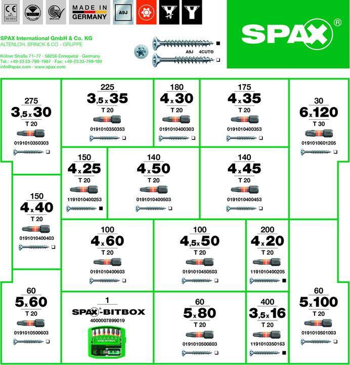 Produktbild Spax Montagekoffer L-Boxx Kunststoff T-Star Plus Wirox (2445 Schrauben pro Stück)
