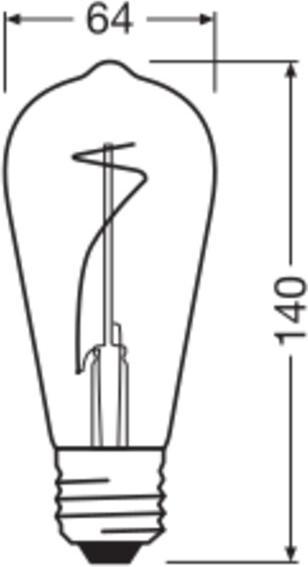 Image du produit Osram Lampe LED vintage (E27, 3.40 W, 100 lm, 4 x, G)