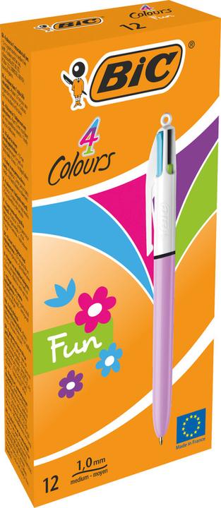 Actual product image Bic Four Colour Ballpoint Pen 4 Colours Fun Purple (Violet, White, 1 x)