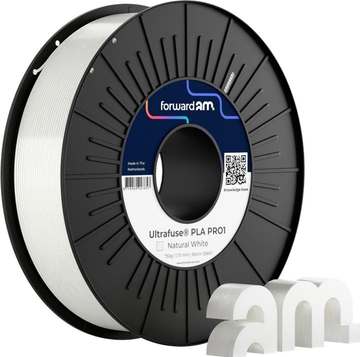 Actual product image Basf Ultrafuse Pro1 Tough PLA Natural White 1.75 mm 750 g (PLA, 1.75 mm, 750 g, White)