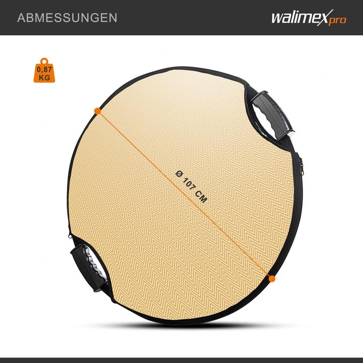 Immagine prodotto Walimex pro Pro 5 in 1 catarifrangente pieghevole comfort ondulato (Riflettore pieghevole, 107 cm)