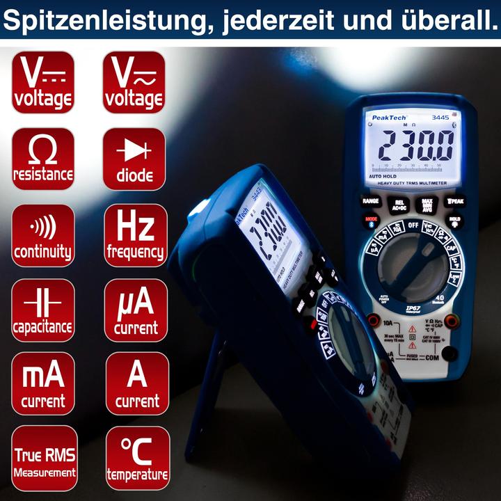 Produktbild Peaktech P 3445 True RMS Digitalmultimeter (CAT IV 600V, CAT III 1000V)