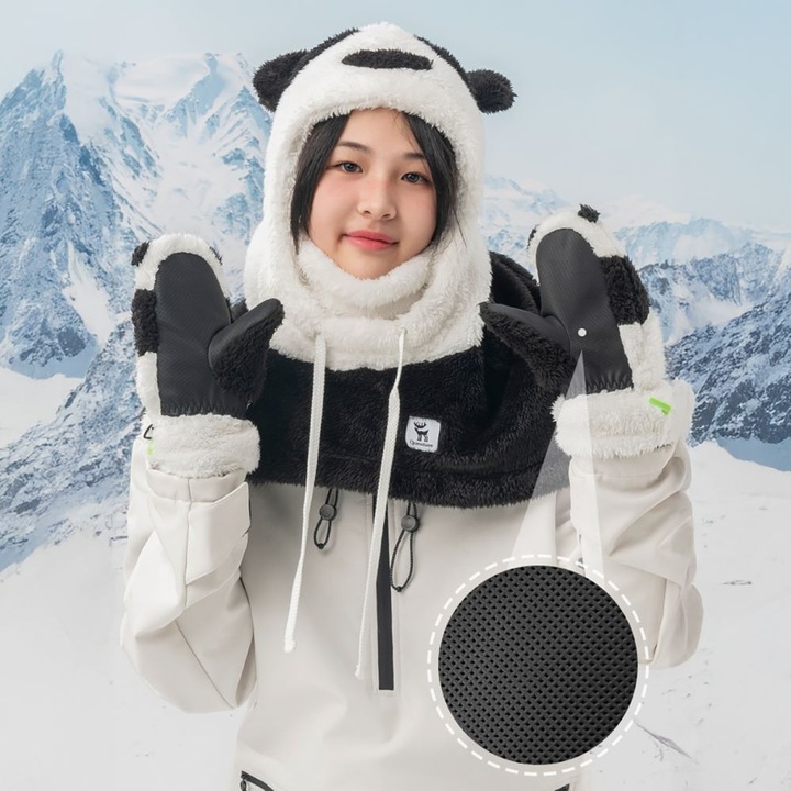 Produktbild Qunature The others Panda Ski Gloves for Kids and Adults Size S - Black/White (S)