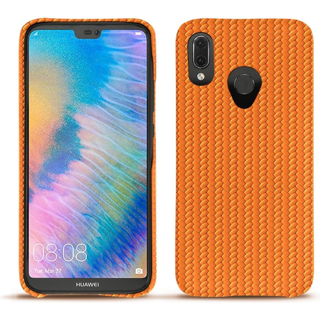 Noreve Lederschutzhülle (Huawei P20 Lite), Smartphone Hülle, Orange