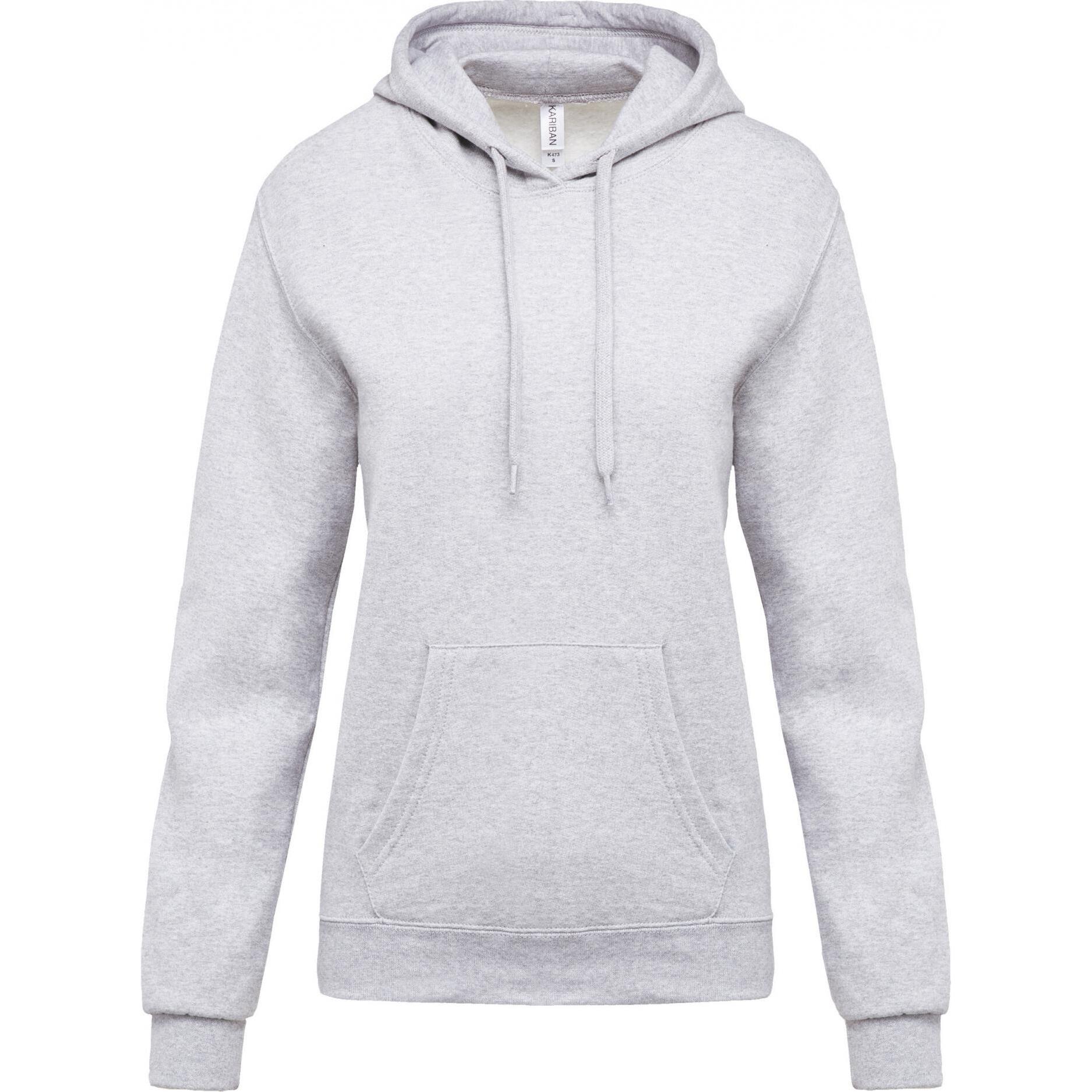 Kariban, Damen, Pullover, Damen-Hoodie, Grau, (L)