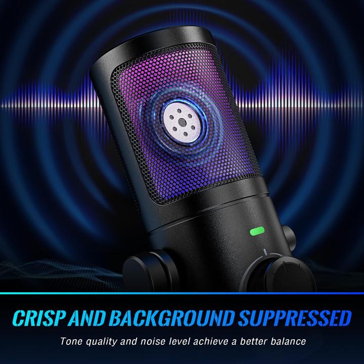 Immagine prodotto Fifine AM6 Microfono a condensatore da gioco con volume per chat e giochi, anello luminoso RGB,