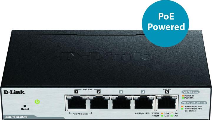 Actual product image D-Link Dgs-1100-05pd (5 Ports)