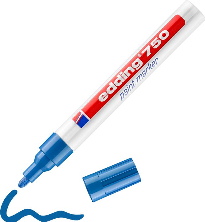 Produktbild Edding Lackmarker 750, 2-4 mm, versch. Farben, versch. VE (Blau, 4 mm, 10 x)