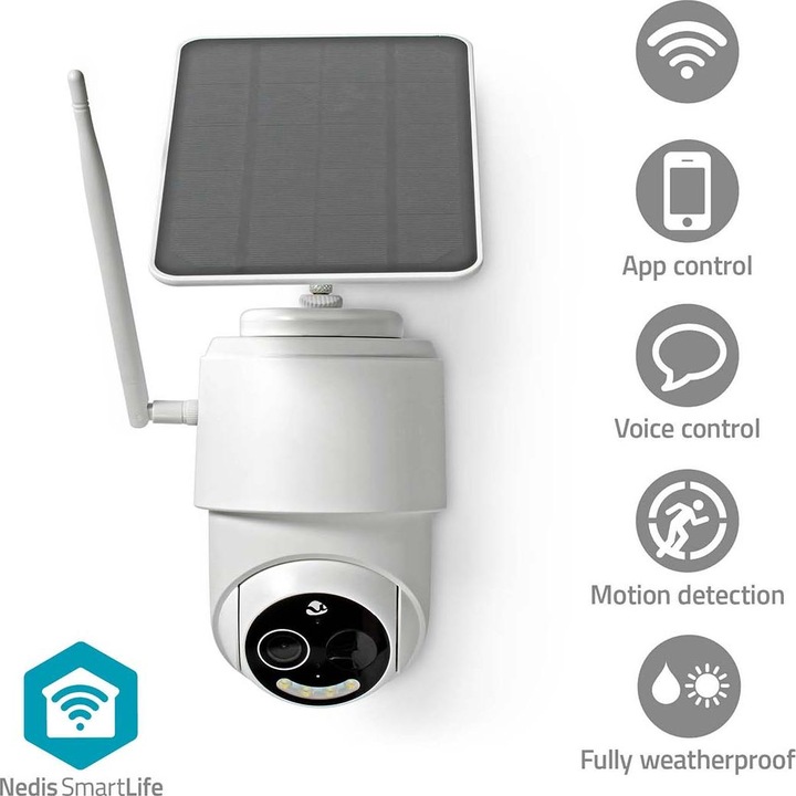 Actual product image Nedis SmartLife Outdoor Camera | Wi-Fi | Full HD 1080p | Pan tilt | IP65 | Max. Battery life: 5 (1920 x 1080 Pixels)