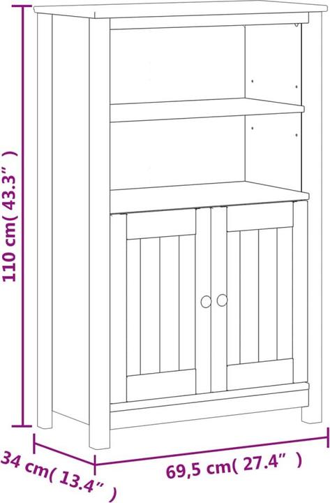 Actual product image vidaXL Badezimmerschrank (34 x 34 x 110 cm)