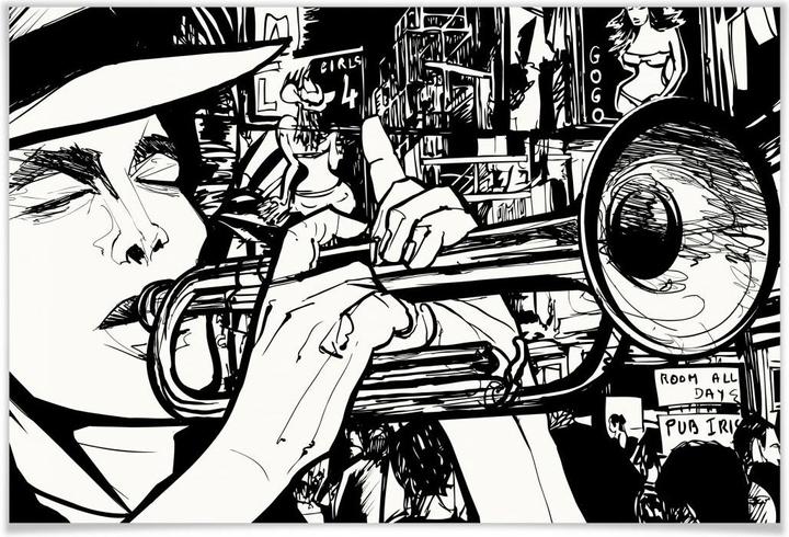 Immagine prodotto Trenddeko Suono di un musicista di strada (45 x 30 cm)