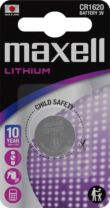 Maxell Button cell CR1620 1 piece (1 pcs., CR1620, 80 mAh)