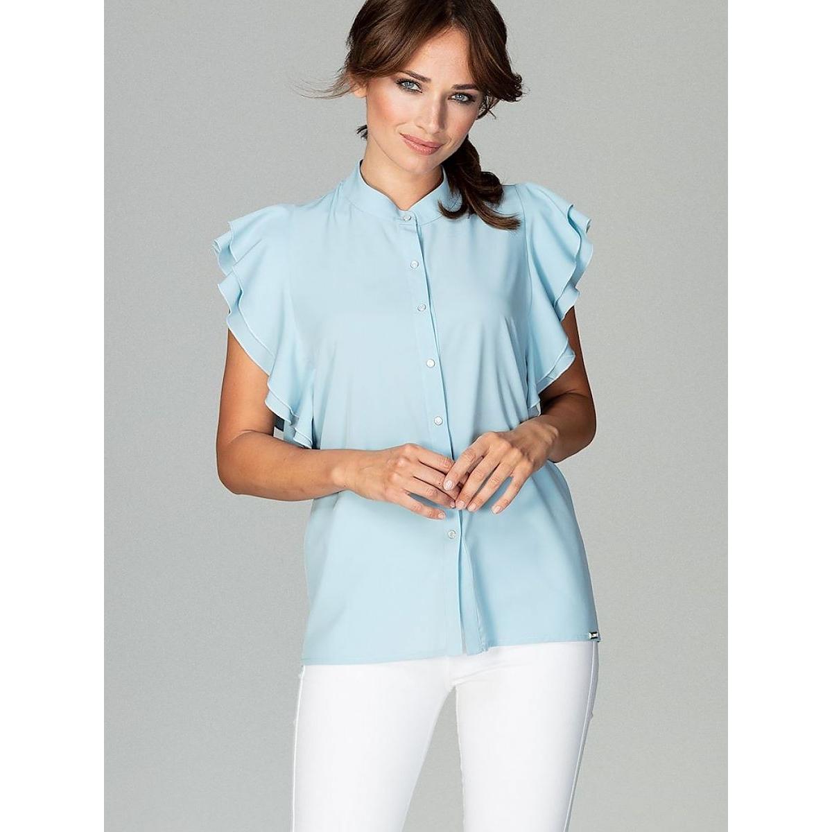 Lenitif, Damen, Hemd, Damen Hemd, Blau, (L)