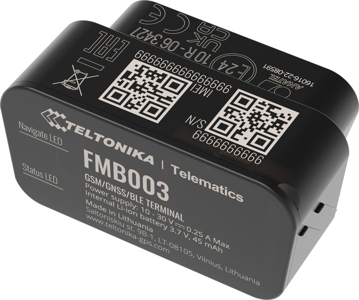 Actual product image Teltonika FMB003 Ultra-Small OEM OBDII PnP Tracker with GNSS, GSM, BLE 4.0, CAN Bus Data Fleet Management